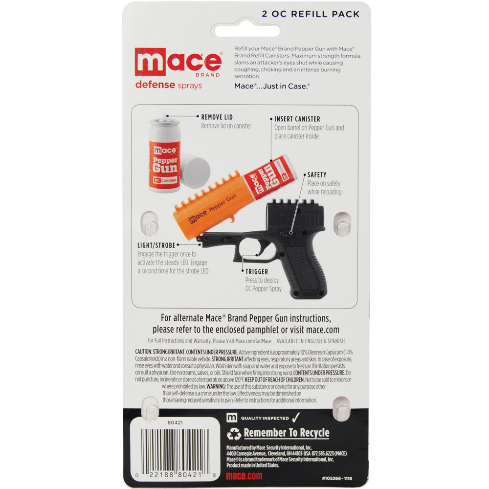 Mace Pepper Gun Refill 2pc OC Cartridge view 2